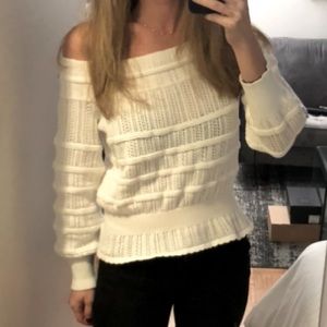 Pookie & Sebastian Off White Crochet Sweater